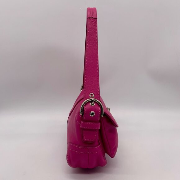 Coach Pink Leather Vintage Soho Pocket Flap Shoulder Bag  1446 - Picture 3 of 11